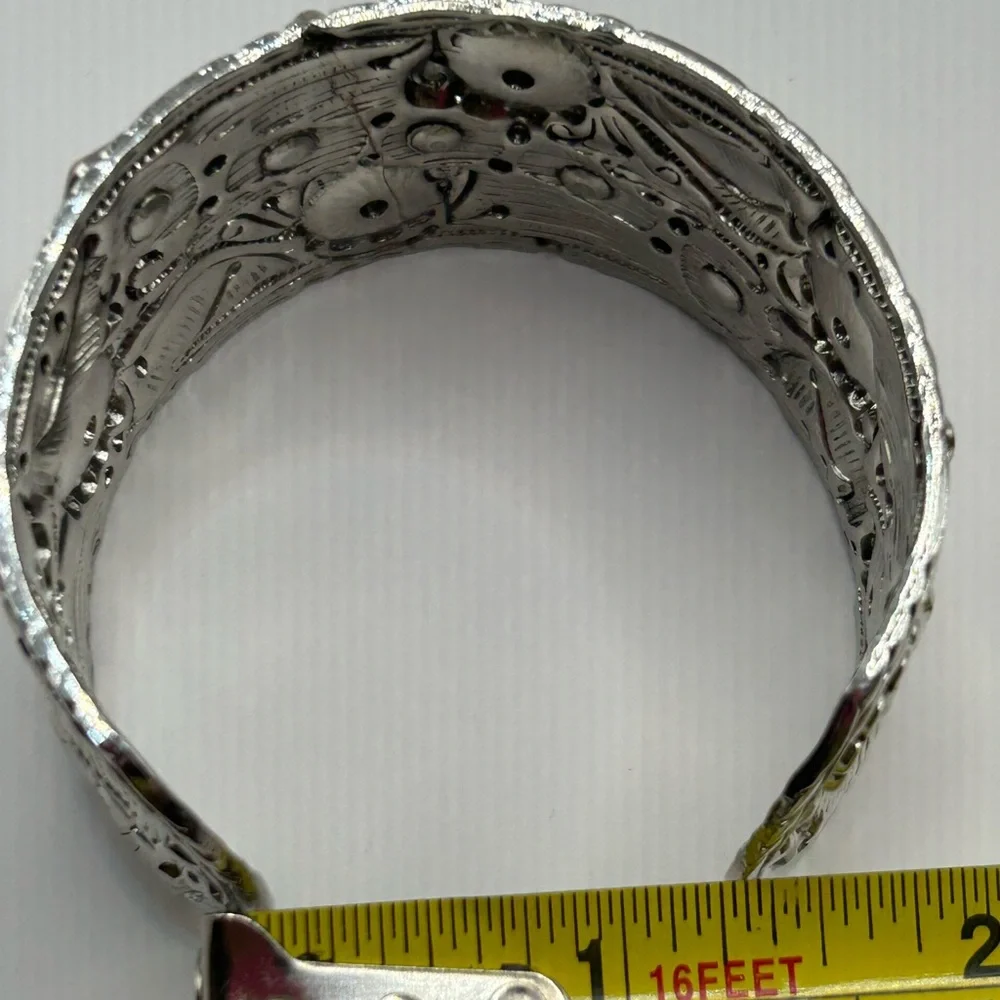 Silver Multicolor Stone Cuff - Picture 5 of 6